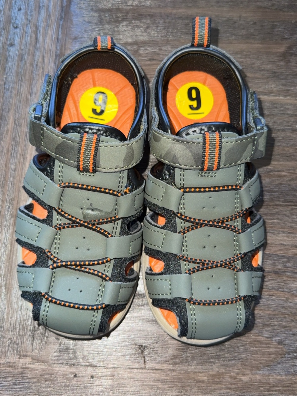 Eddie Bauer Olive and Orange Toddler Sport Sandals